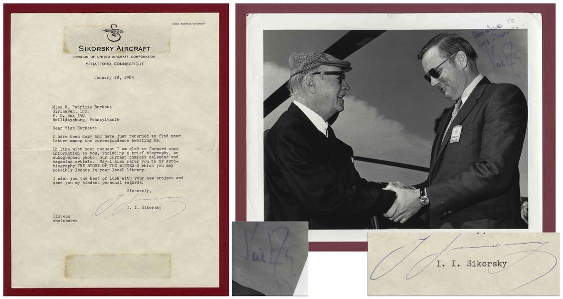 Neil Armstrong Signed Photo & Igor Sikorsky Letter Signed